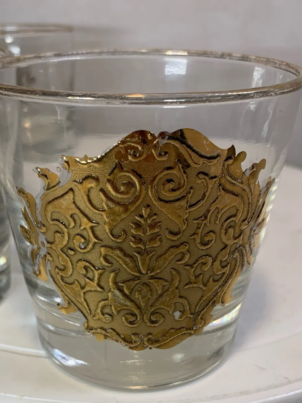 Vintage Libby’s “Opera” Gold Cocktail Glasses Set of 4.                3612